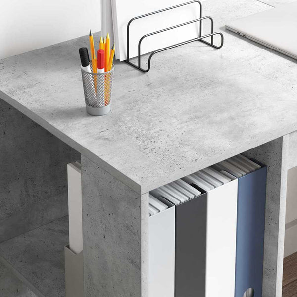 Schreibtisch Beton Grau 130 cm
