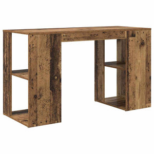 Schreibtisch mit Regal Altholz 130 cm