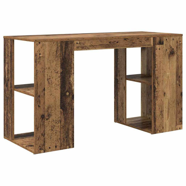 Schreibtisch mit Regal Altholz 130 cm
