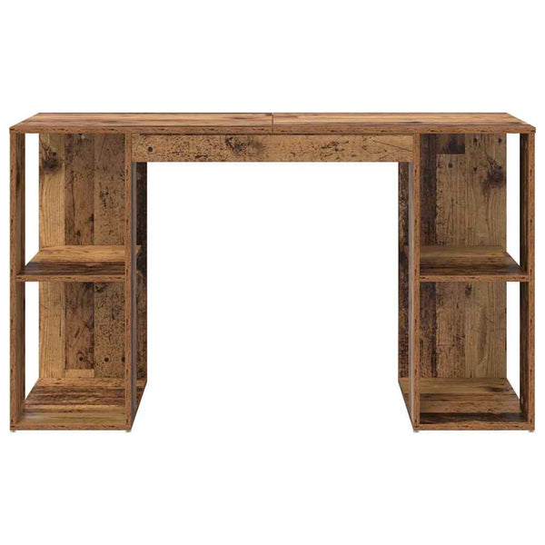 Schreibtisch mit Regal Altholz 130 cm