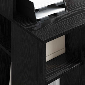 Schreibtisch mit Regal Schwarz Eiche 90cm