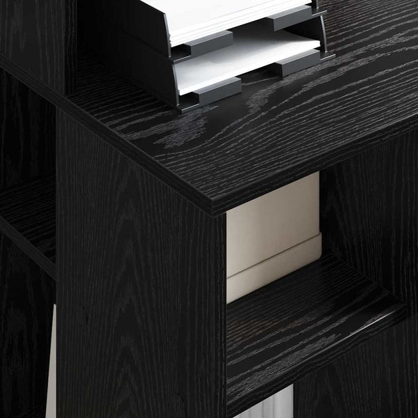 Schreibtisch mit Regal Schwarz Eiche 90cm