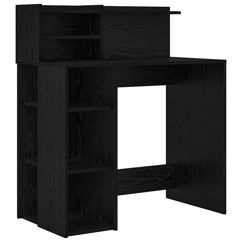 Schreibtisch mit Regal Schwarz Eiche 90cm