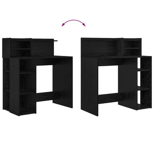 Schreibtisch mit Regal Schwarz Eiche 90cm