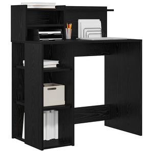 Schreibtisch mit Regal Schwarz Eiche 90cm