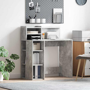 Schreibtisch Beton Grau 90 cm Holzwerkstoff