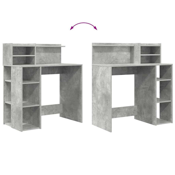 Schreibtisch Beton Grau 90 cm Holzwerkstoff