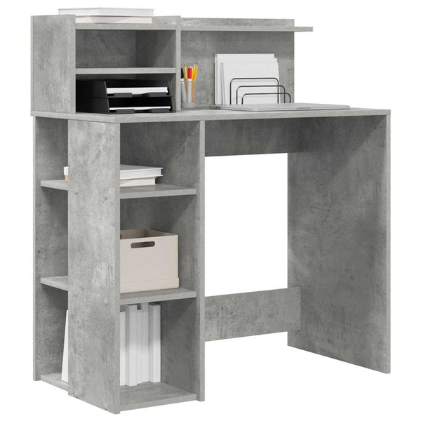 Schreibtisch Beton Grau 90 cm Holzwerkstoff