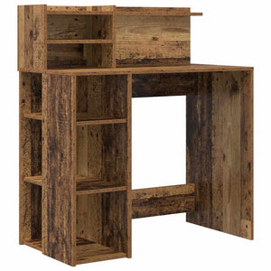 Schreibtisch mit Regal, Altholz, 90 cm