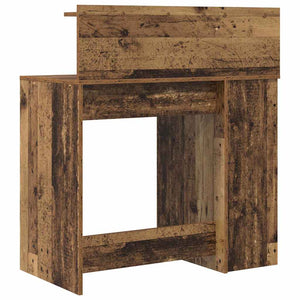 Schreibtisch mit Regal, Altholz, 90 cm