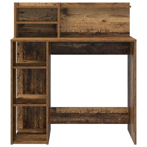 Schreibtisch mit Regal, Altholz, 90 cm