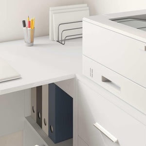 Schreibtisch Weiß mit Regal 102 cm