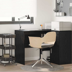 Schreibtisch mit Regal, Schwarz/Eiche, 102 cm