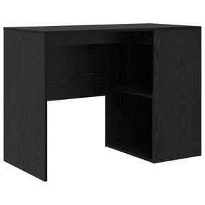 Schreibtisch mit Regal, Schwarz/Eiche, 102 cm