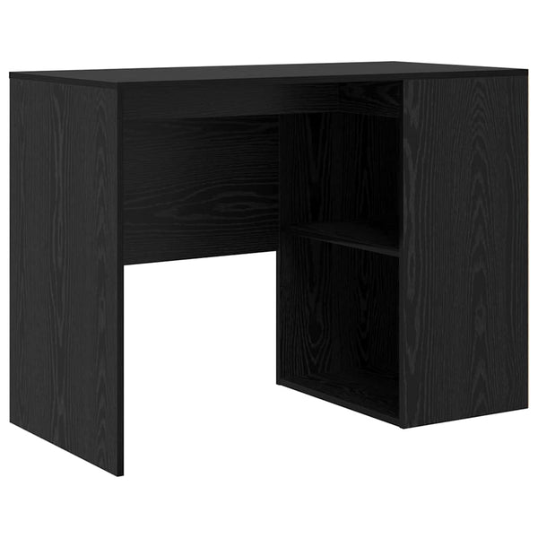 Schreibtisch mit Regal, Schwarz/Eiche, 102 cm