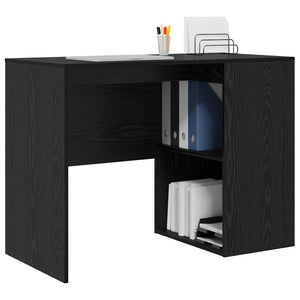 Schreibtisch mit Regal, Schwarz/Eiche, 102 cm