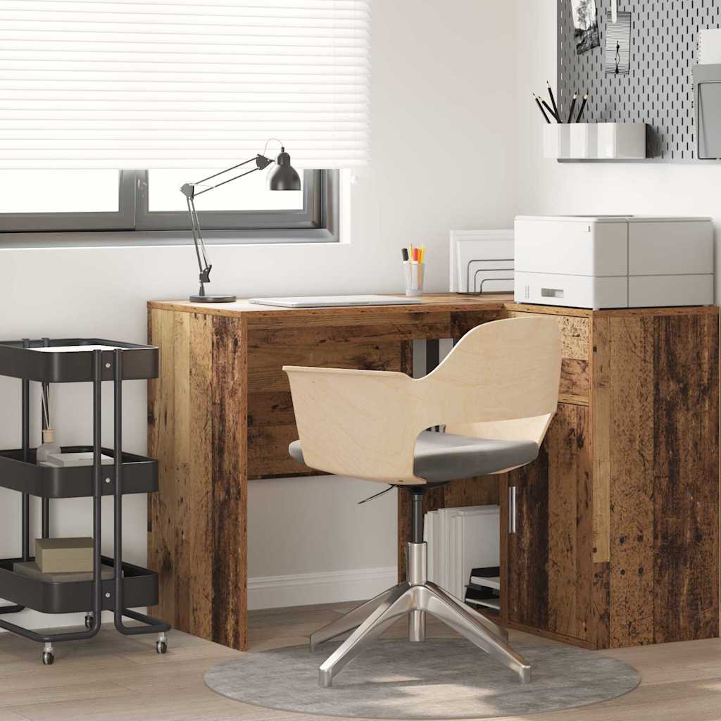 vidaXL Bureau avec étagère en bois de récupération 102 x 50 x 75 cm Bois d'ingénierie