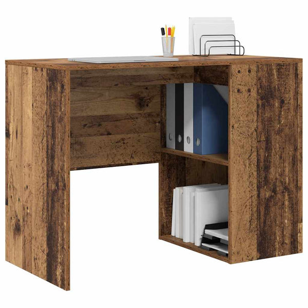 vidaXL Bureau avec étagère en bois de récupération 102 x 50 x 75 cm Bois d'ingénierie