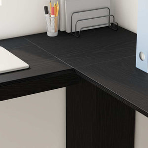 Eckschreibtisch Schwarz Eichenoptik 140 cm
