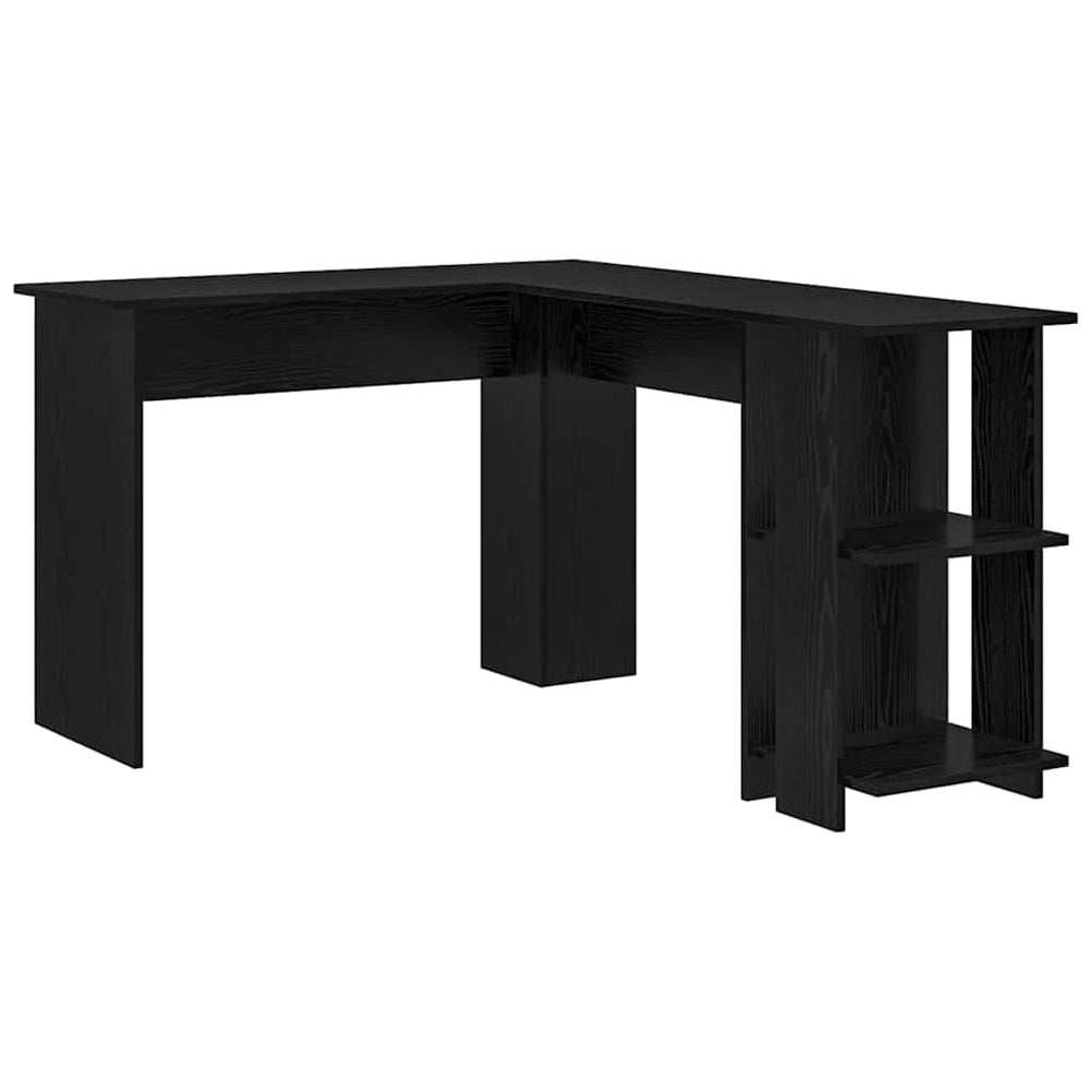 Eckschreibtisch Schwarz Eichenoptik 140 cm