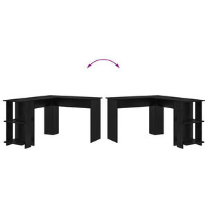 Eckschreibtisch Schwarz Eichenoptik 140 cm