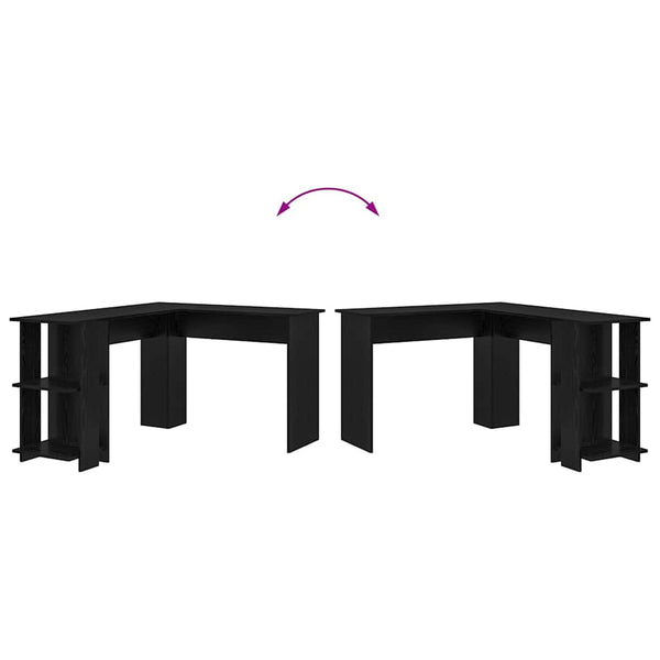 Eckschreibtisch Schwarz Eichenoptik 140 cm