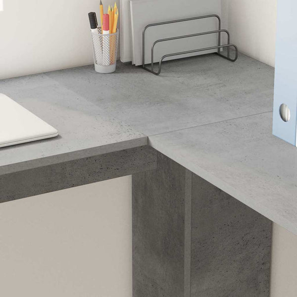 Eckschreibtisch Beton Grau 140 cm