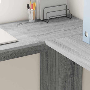 Eckschreibtisch mit Regal Sonoma Grau