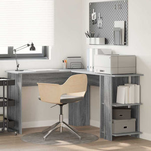 Eckschreibtisch mit Regal Sonoma Grau