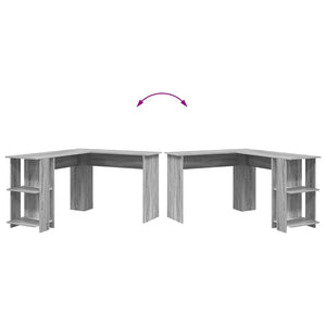Eckschreibtisch mit Regal Sonoma Grau