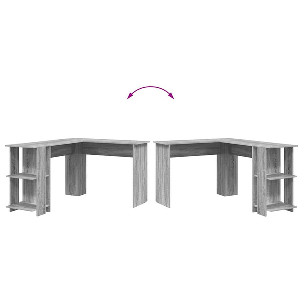 Eckschreibtisch mit Regal Sonoma Grau