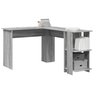 Eckschreibtisch mit Regal Sonoma Grau
