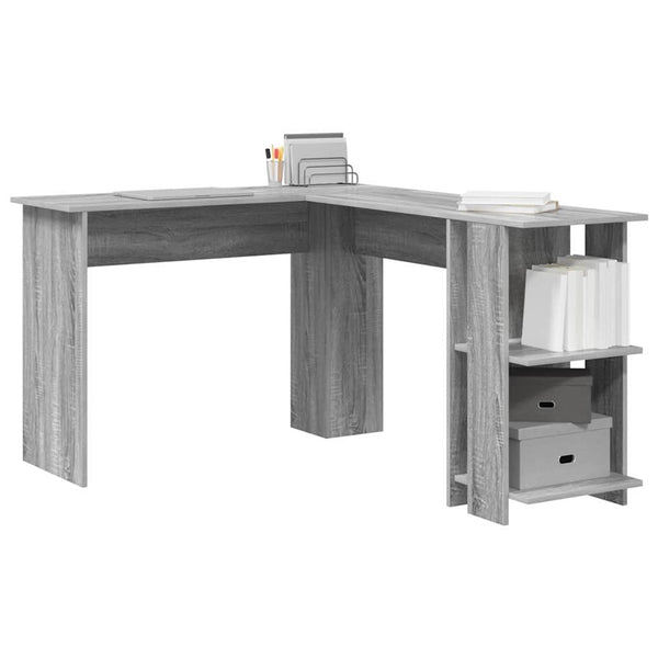 Eckschreibtisch mit Regal Sonoma Grau