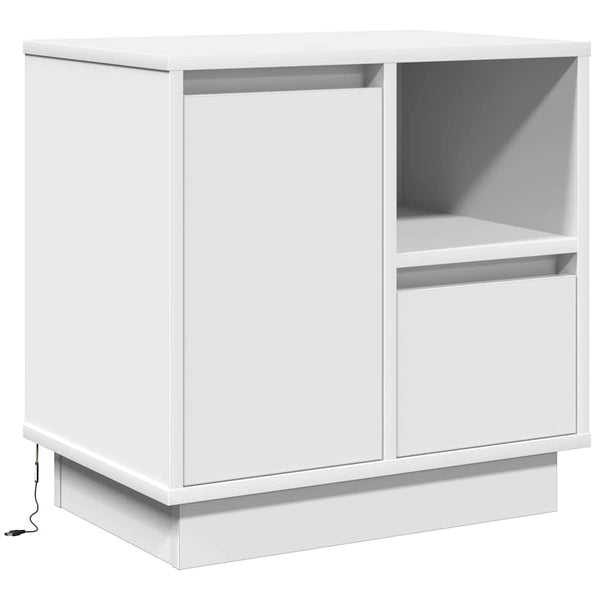 Nachttisch 2er Set Weiß Holz