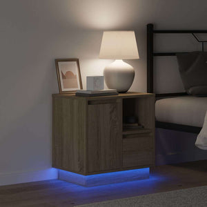 Nachttisch Sonoma-Eiche mit LED-Lichtern