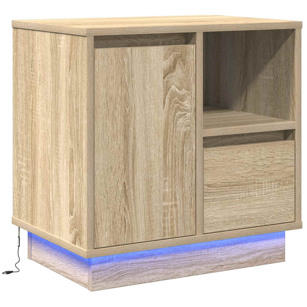 vidaXL Bedside Cabinet Sonoma Oak 50 x 34.5 x 50 cm Engineered Wood