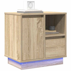 Nachttisch Sonoma-Eiche mit LED-Lichtern