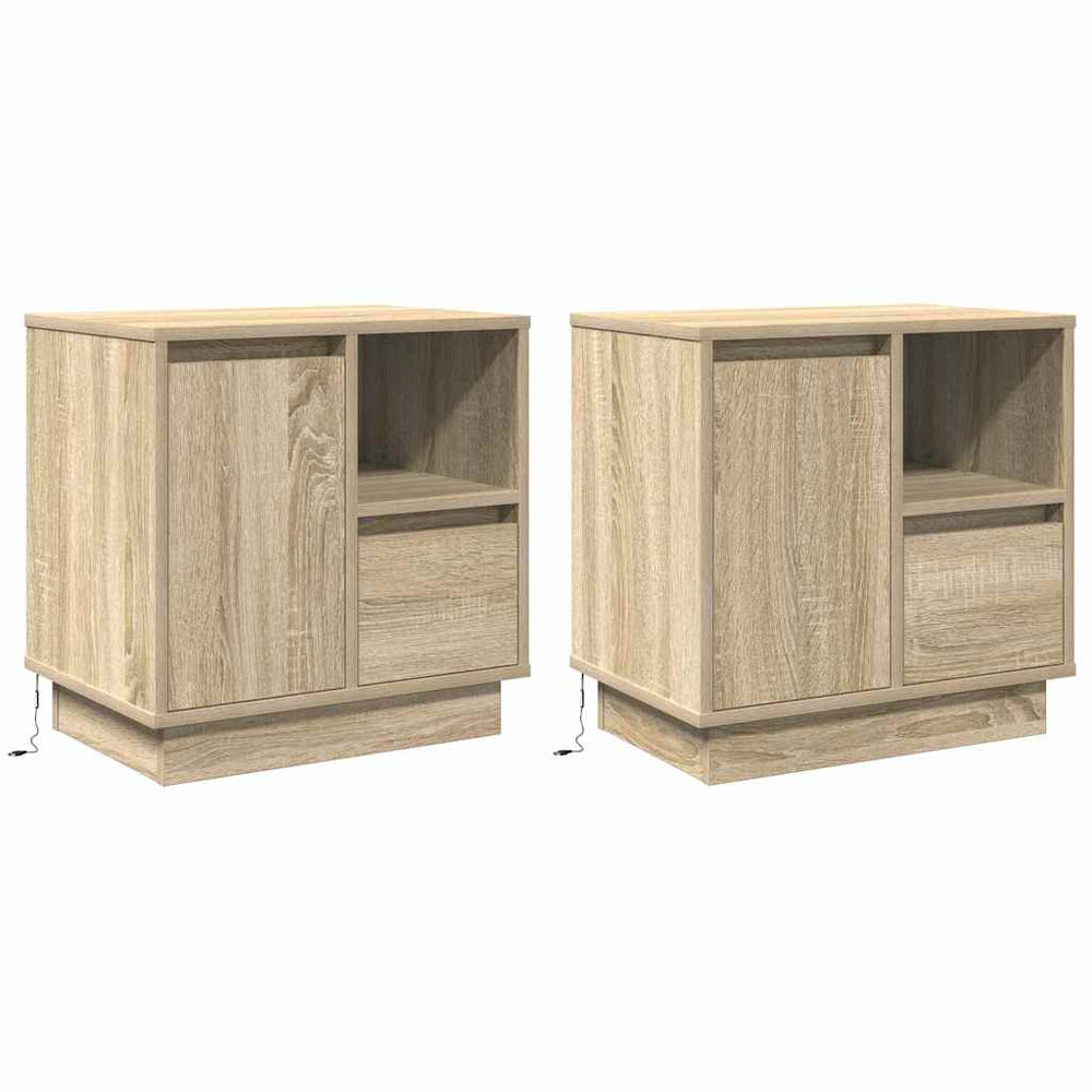 vidaXL Nightstand 2 pcs Sonoma Oak 50 x 34.5 x 50 cm Engineered Wood