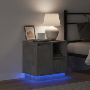 Beton Grau Nachttisch mit LED