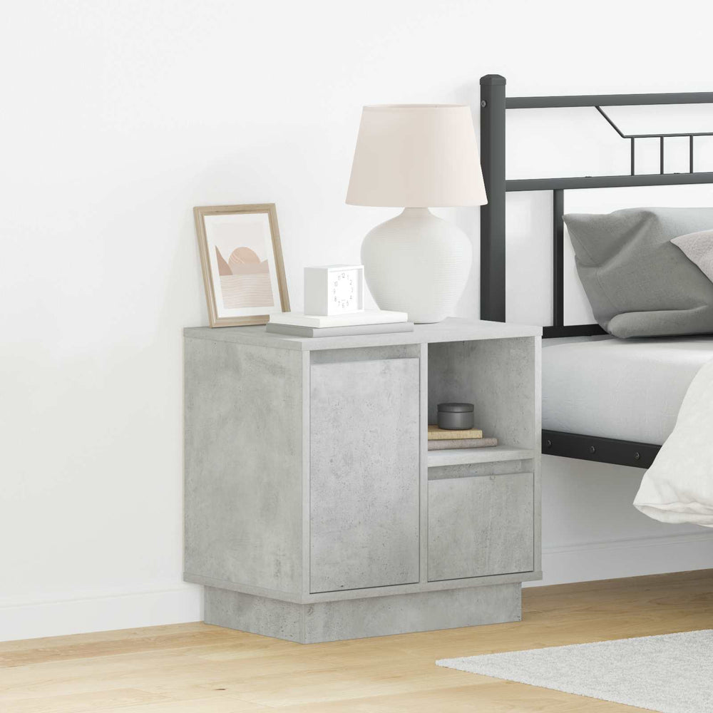 vidaXL Nightstand Concrete Grey 50 x 34.5 x 50 cm Engineered Wood