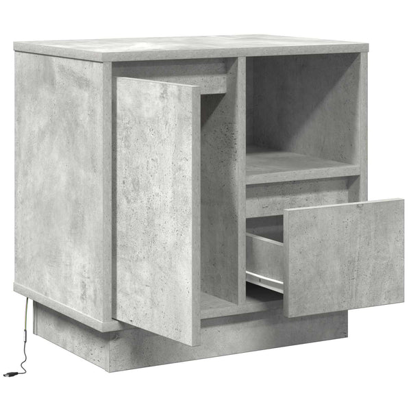 Beton Grau Nachttisch mit LED