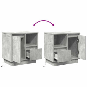 Beton Grau Nachttisch mit LED