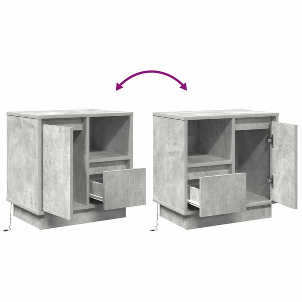 Beton Grau Nachttisch mit LED