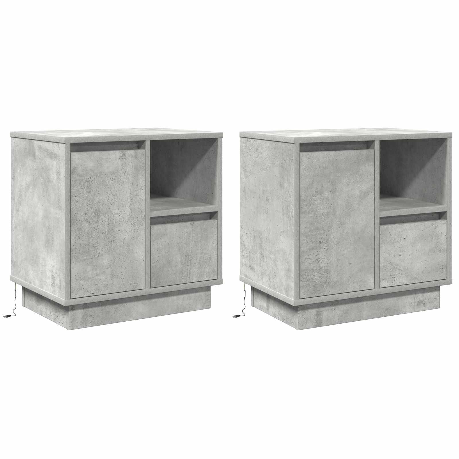 Nachttisch 2er Set Beton Grau