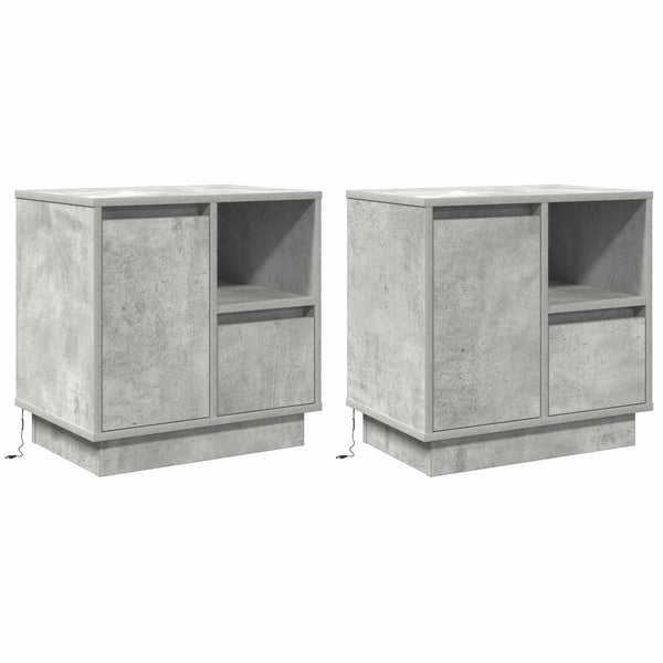 Nachttisch 2er Set Beton Grau