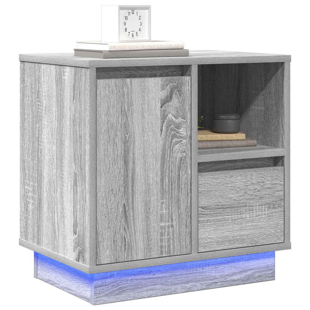 vidaXL Nightstand 2 pcs Grey 50 x 34.5 x 50 cm Engineered Wood