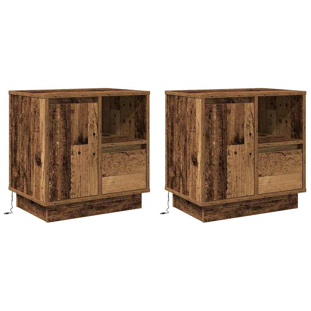 vidaXL Bedside Cabinet 2 pcs Reclaimed Wood 50 x 34.5 x 50 cm Engineered Wood