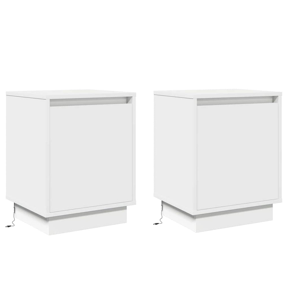 vidaXL Bedside Table 2 pcs White 39 x 34.5 x 50 cm Engineered Wood