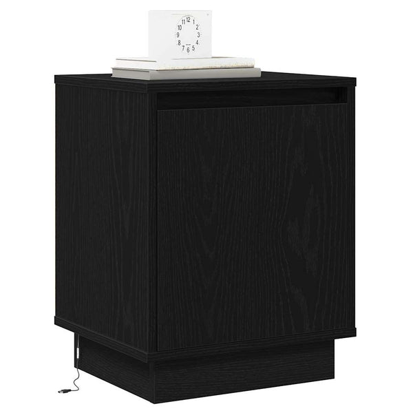 Nachttisch 2er Set Schwarz Eichenoptik