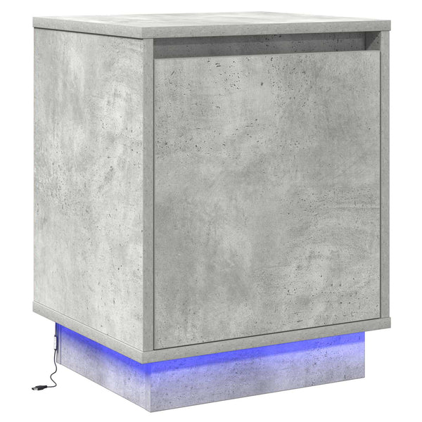 Beton Grau Nachttisch mit USB-LED